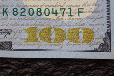 100 dolarlık banknot closeup