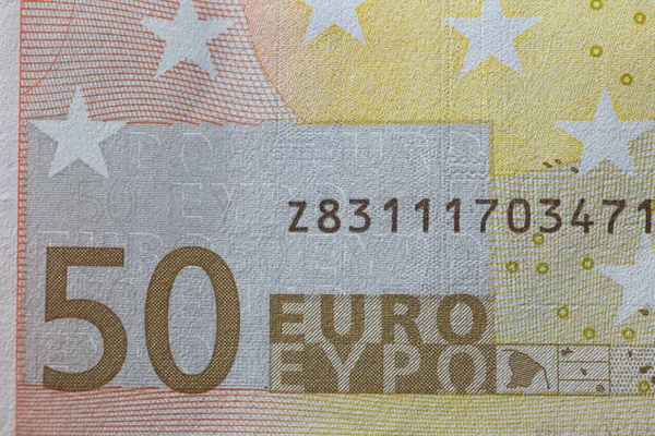 Closeup Euro Banknote — Stock Photo, Image