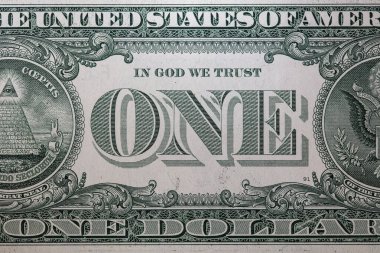 1 dolarlık banknotun arkası.