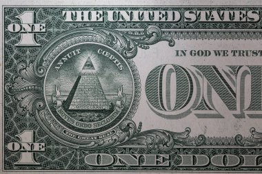 1 dolarlık banknotun arkası.
