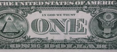 1 dolarlık banknotun arkası.