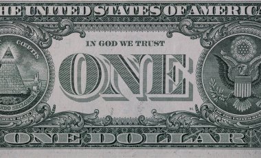 1 dolarlık banknotun arkası.