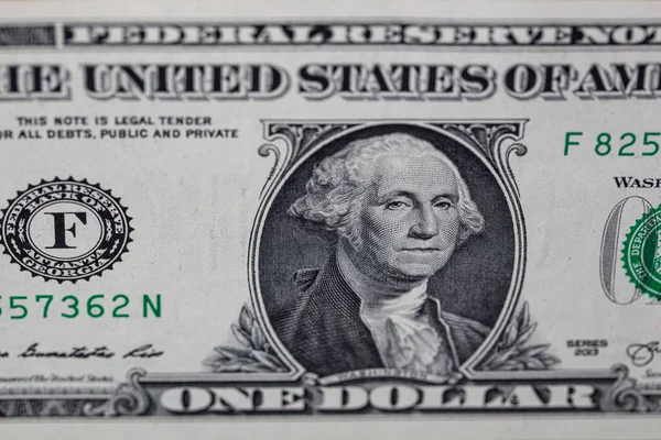 Fechar Parte Frente Nota Dólar — Fotografia de Stock