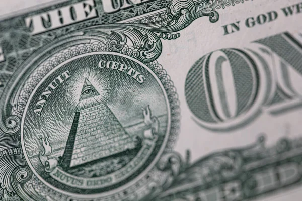 Zbliżenie Tylnej Strony Banknotu Dolarowego — Zdjęcie stockowe