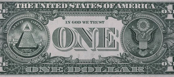 1元钞票背面的封闭 — 图库照片