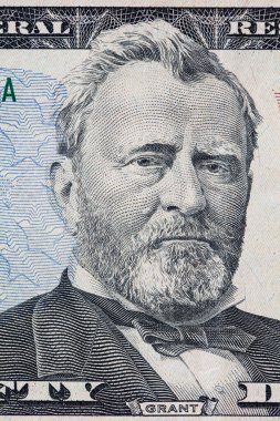 50 dolarlık banknotun parçası.