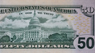 50 dolarlık banknotun arkasında.