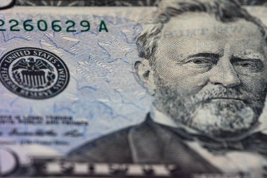 50 dolarlık banknotun parçası.