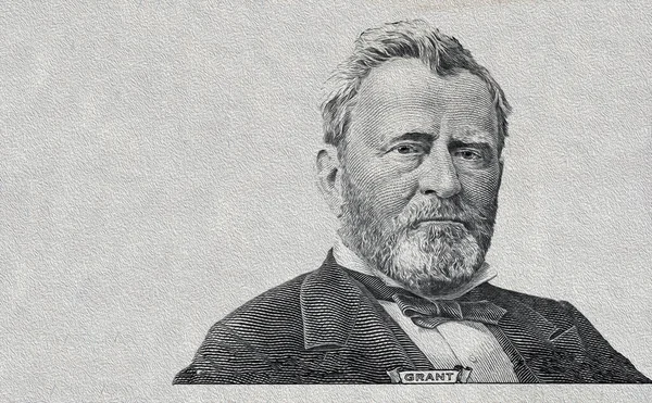 율리시스 그랜트 Ulysses Grant 배경에 지폐를 — 스톡 사진