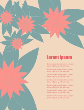 Yumuşak renkli çiçek vektörü posteri 