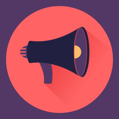 Haber ve alarm uygulamaları için megafonun düz tasarım vektör simgesi 