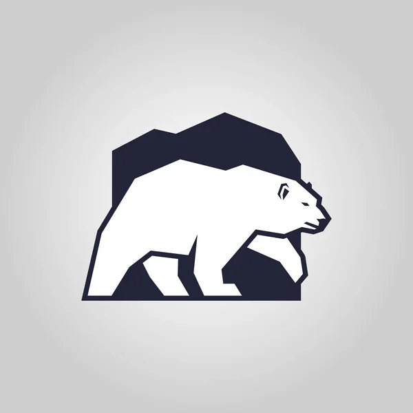 White bear. Polar bear silhouette outline icon — ストックベクタ