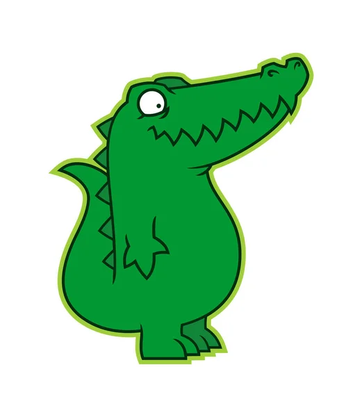 Bonito crocodilo crocodilo desenho animado brinquedo mascote personagem — Vetor de Stock