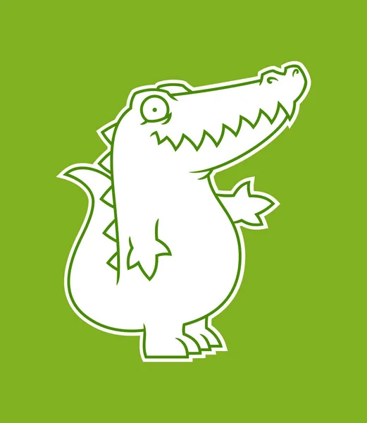 Alligator- of krokodillensilhouet uitgesneden sticker — Stockvector