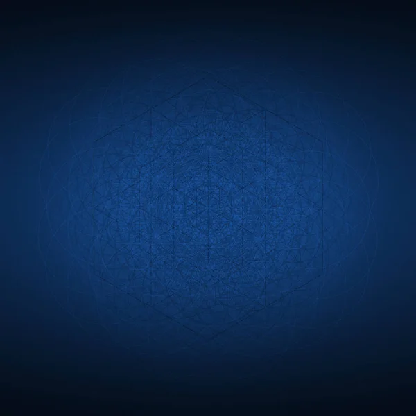 Sakral Geometri Abstrakt Mörkblå Bakgrund Retro Designelement — Stockfoto