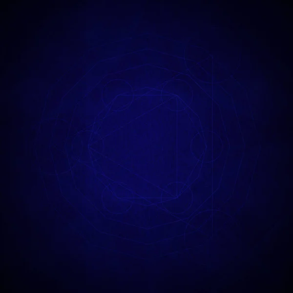 Heilige Geometrie Abstracte Donker Blauwe Achtergrond Retro Ontwerpelement — Stockfoto