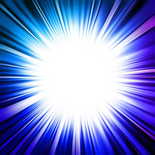 Bright white flash or explosion with rays — Stock Photo, Image