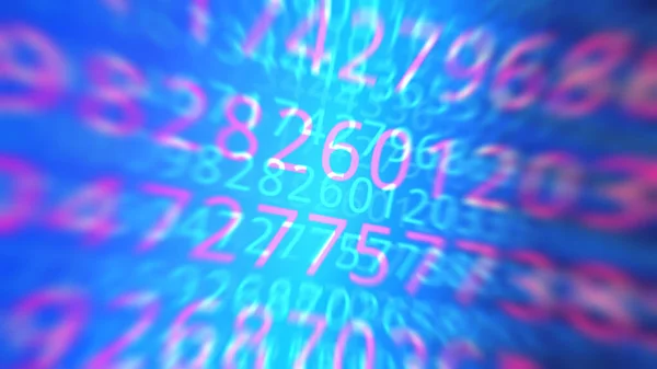 Números abstractos sobre el fondo azul - concepto de big data — Foto de Stock