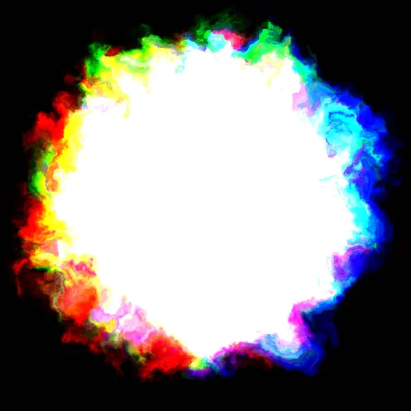 Flash branco brilhante ou explosão com bordas coloridas — Fotografia de Stock