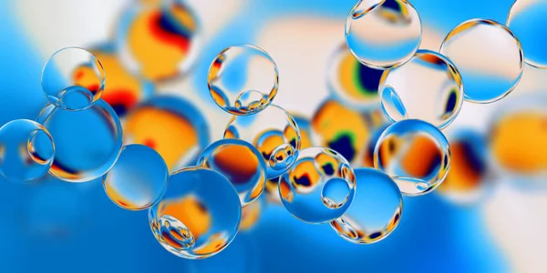 Model cząsteczki na niebieskim tle — Zdjęcie stockowe