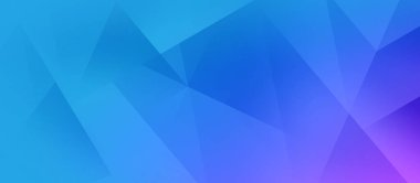 Soyut çokgen mavi ve mor arkaplan, geniş pankart, boş arkaplan içerik yeri