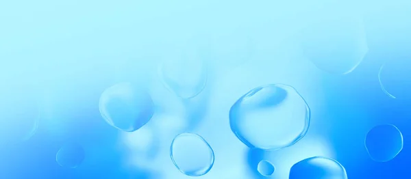 水滴と抽象的な広い背景 ライトブルーの3Dイラスト — ストック写真