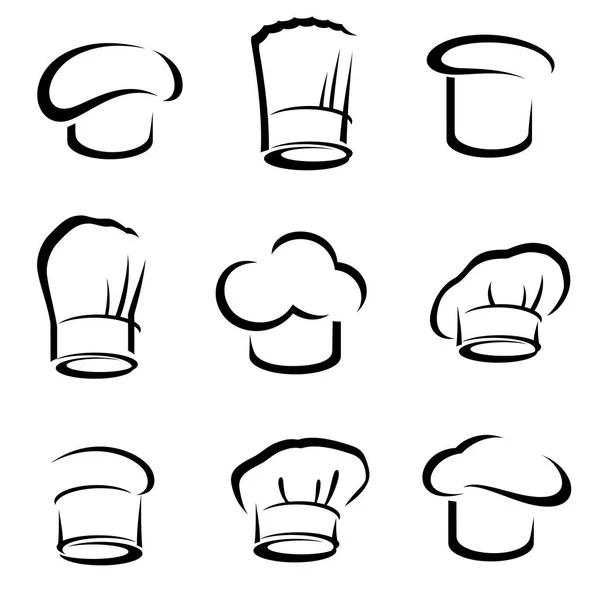 Chef hats set. — Stock Vector