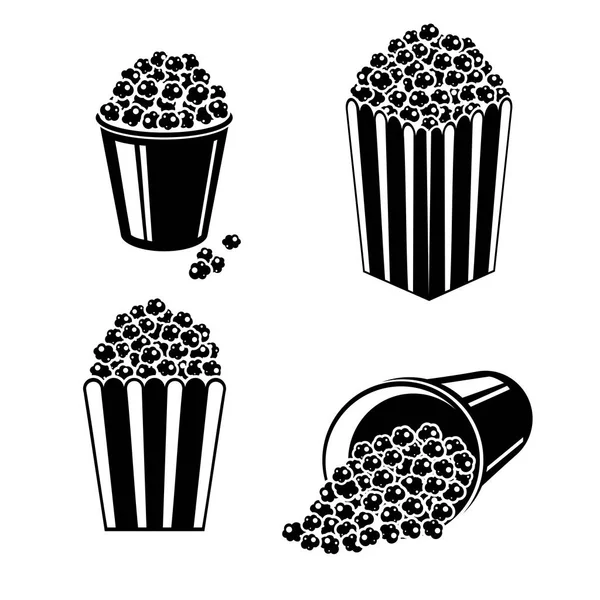 Zestaw pól popcorn. — Wektor stockowy
