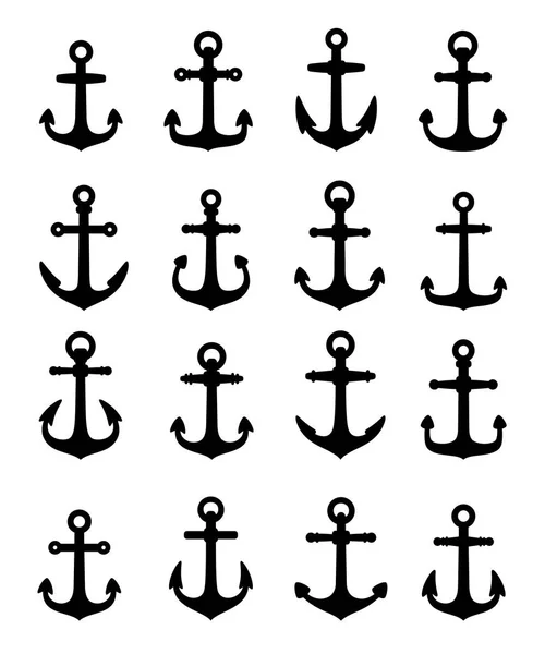 Anchor icons set. — Stock Vector