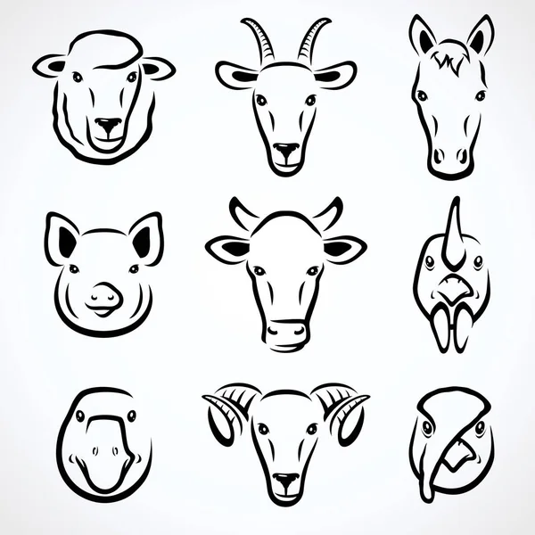 Farm animals set. Vector — Stock Vector