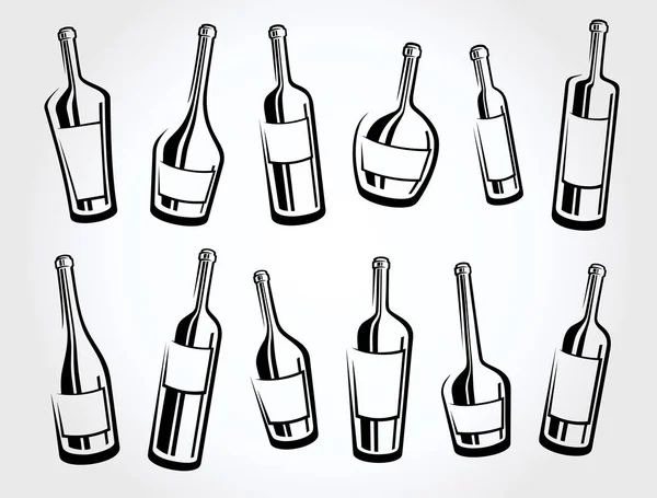 Collection de verres alcoolisés. Vecteur — Image vectorielle