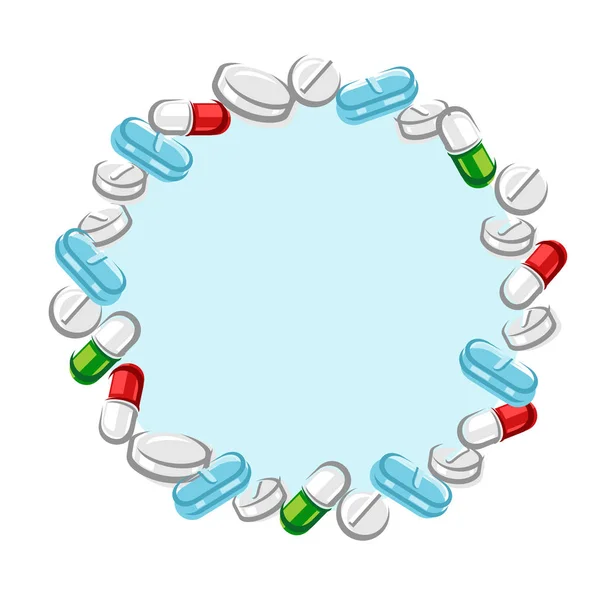 Píldoras y cápsulas de fondo. Vectores — Vector de stock