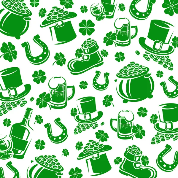 Irish background and leaf clover. Vector — Stock Vector