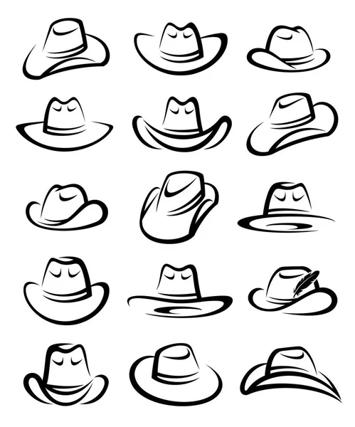 Набір ковбойських капелюхів. Векторні — стоковий вектор