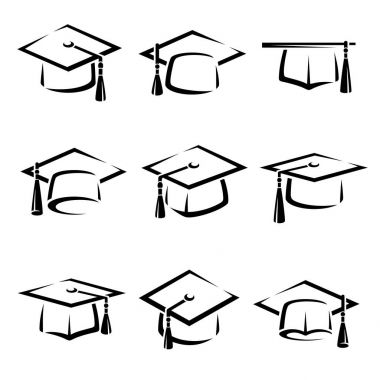 Mezuniyet kap koymak. vektör