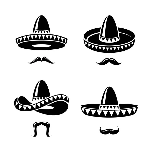 Sombrero-Set. Vektor — Stockvektor