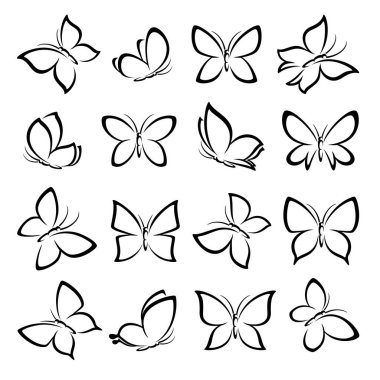 Kelebekler ayarlayın. Vektör