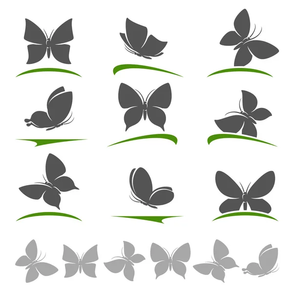 Butterflies set. Vector — Stock Vector