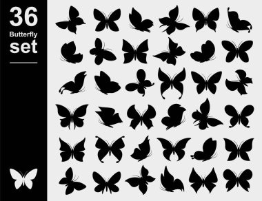 Kelebekler ayarlayın. Vektör