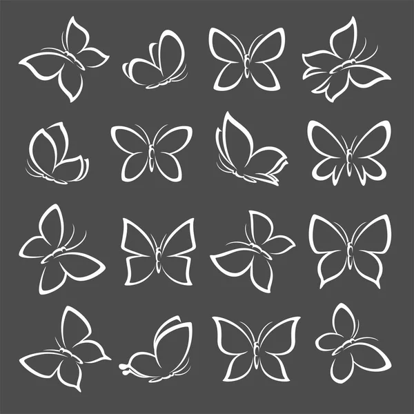 Kelebekler ayarlayın. Vektör