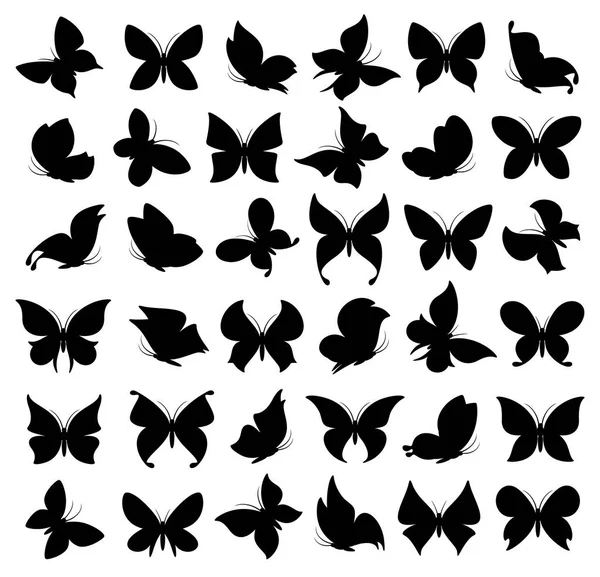 Butterflies set. Vector — Stock Vector