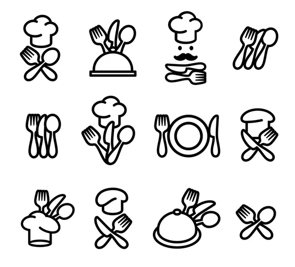 Set Etiquetas Restaurante Vector — Vector de stock