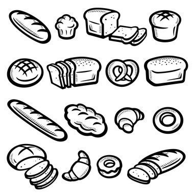 Bread set. Collection bread icons. Vector clipart