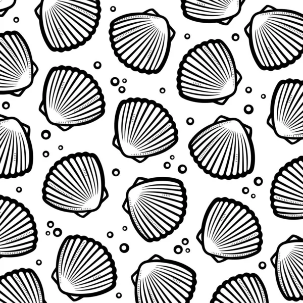 Sfondo Seashells Collezione Conchiglie Icone Vettore — Vettoriale Stock