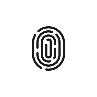 Parmak izi basit siyah izole vektör simgesi. Biyometrik tanımlama sembolü.