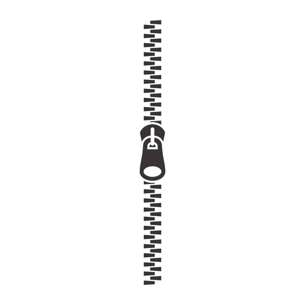 Κλειστό Κάθετο Φερμουάρ Μαύρο Απομονωμένη Διανυσματική Απεικόνιση Εικονίδιο Glyph Καμπύλης — Διανυσματικό Αρχείο