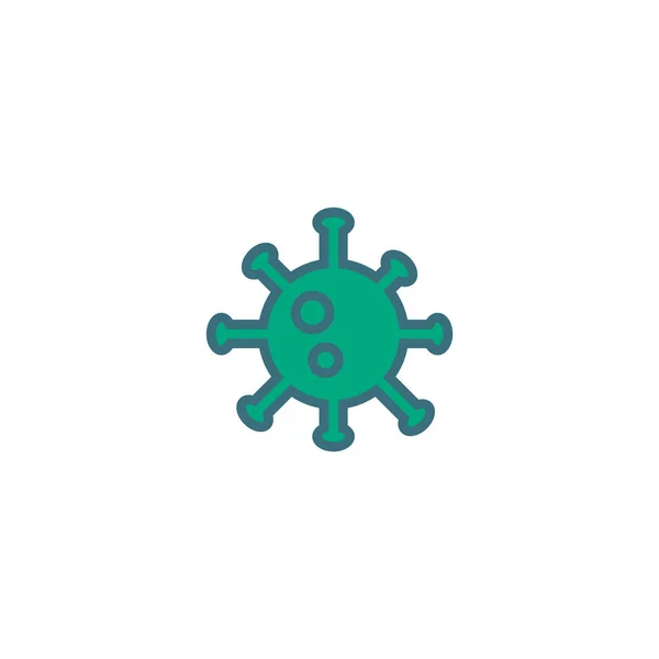 Красочная Икона Коронавируса Зеленый Вирусный Патоген — стоковый вектор