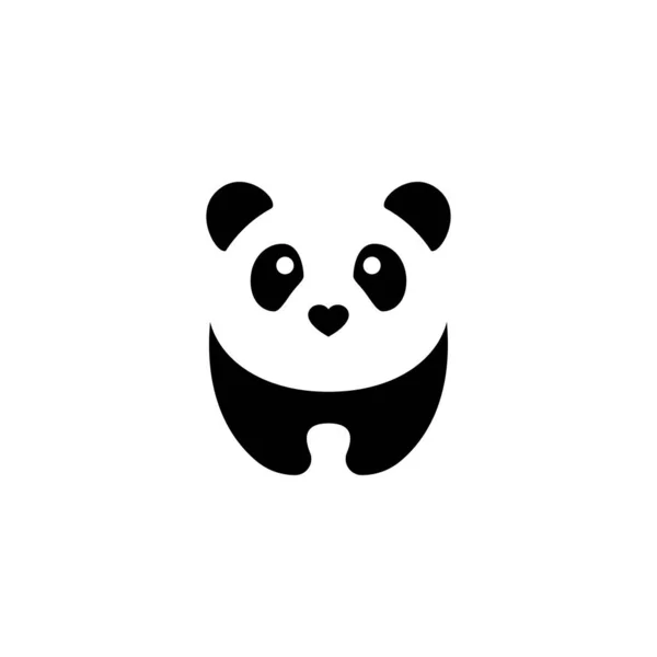 Mignon Panda Noir Blanc Vecteur Dessin Animé Panda Avec Nez — Image vectorielle