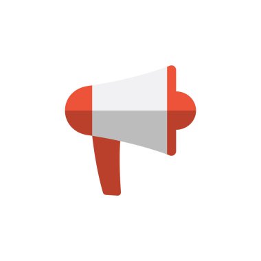 Megafon düz renkli vektör simgesi. Hoparlör ya da megafon renkli çizgi film..