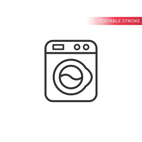 洗衣机简单细线矢量图标 可编辑笔划 — 图库矢量图片